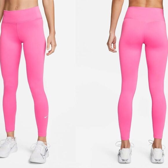 Nike Therma Fit One High Waisted Leggings Bright Pink Size XL - Picture 1 of 12